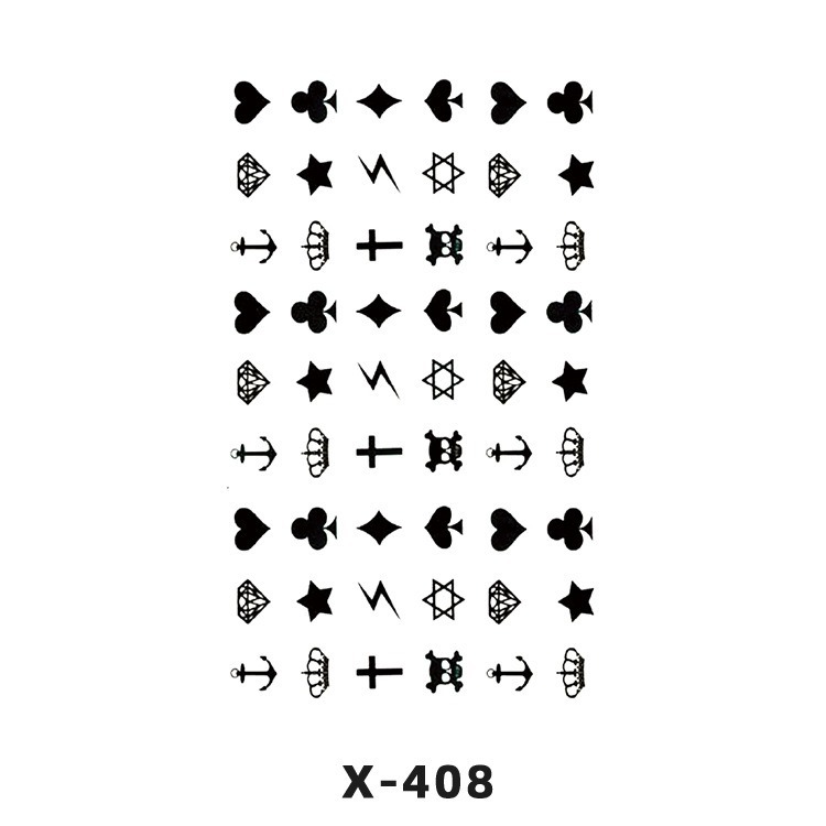 Arco de flor pequeña pegatinas de tatuaje fresco 3D dibujos animados transfronterizo Henna rosa impermeable texto en inglés pegatinas de tatuaje