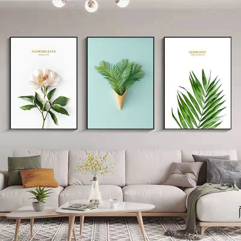 Living Room Decorative Painting Grid Sofa Background Wall Mural Triptych Wall Painting Decoration Bedroom Dining Room Hanging Painting Independent Station