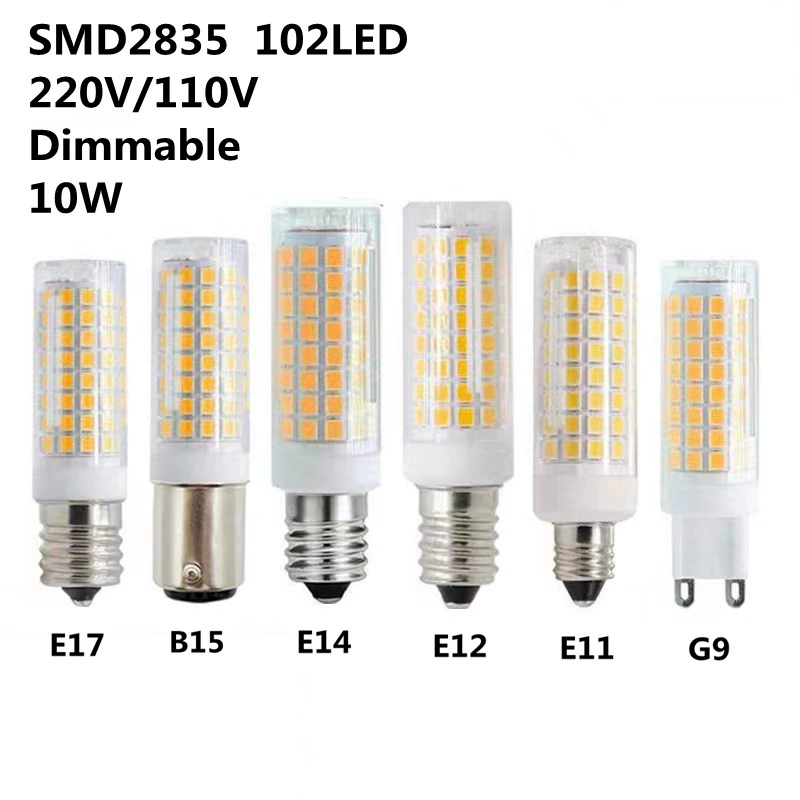 G9 E14 E17 E11 E12 B15 2835 102 лампа керамическая светодиодная кукурузная лампа 110V/220 затемнение