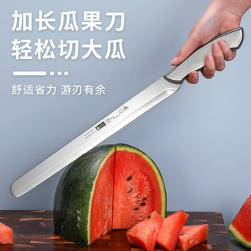 Cuchillo de frutas doméstico grande extensión cortar herramientas de sandía cuchillo de frutas tienda de frutas cuchillo comercial de sandía de acero inoxidable