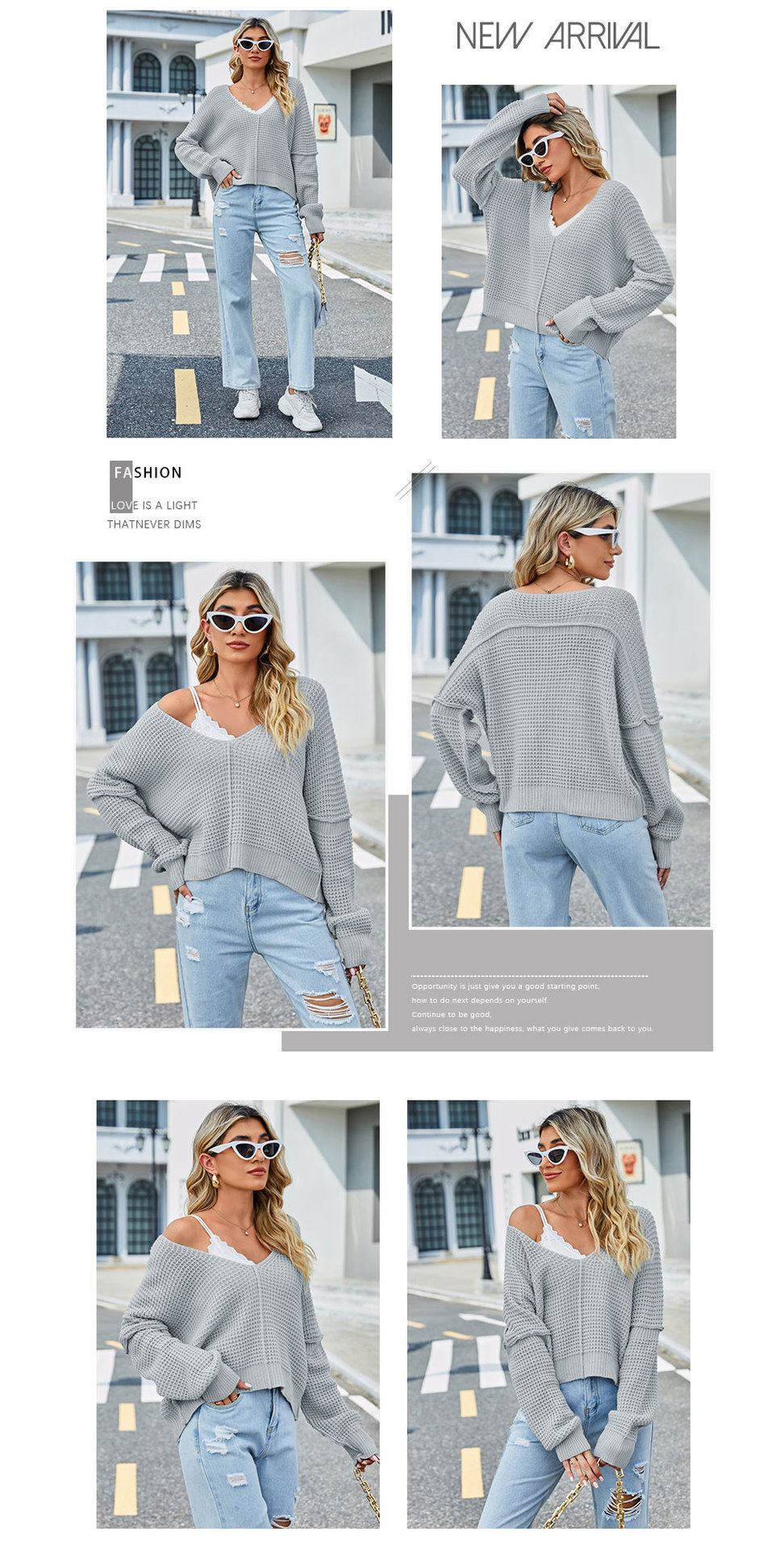 Pull sexy à col en v pour femmes, couleur unie, épaules dénudées, pull sexy_voghion.com
