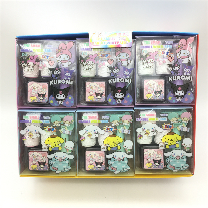 三麗鷗庫洛米滾輪印章diy手賬玉桂狗美樂蒂可替換印章畫塗鴉印泥