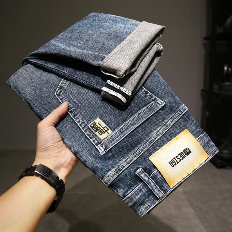 Jeans 2024 nouvelle marque polyvalente durable tendance slim fit pantalons longs décontractés pour hommes pour le printemps et l'automne_voghion.com