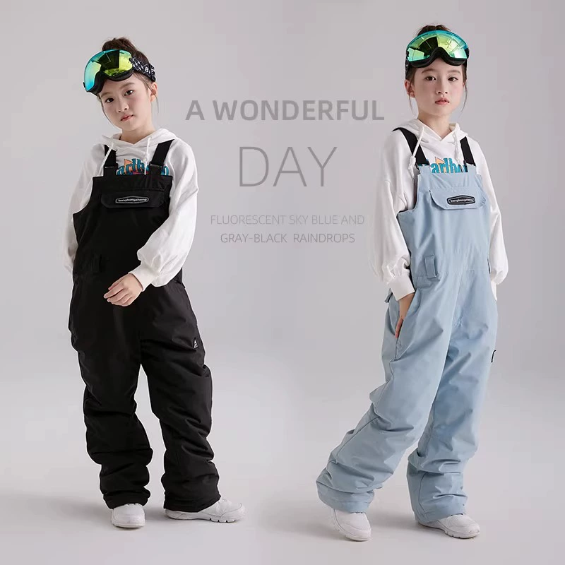 Внешнеторговые лыжные штаны для взрослых и детей, профессиональный лыжный костюм для мужчин и женщин, утолщенный, теплый, водонепроницаемый, снежно-белый.