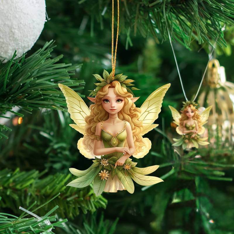 Navidad mariposa hadas colgante de árbol de Navidad acrílico plano transfronterizo automóvil espejo retrovisor decoración colgante