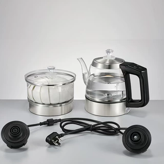 金为岩板茶桌隐藏式双孔全自动底部上水煮茶壶一体家用