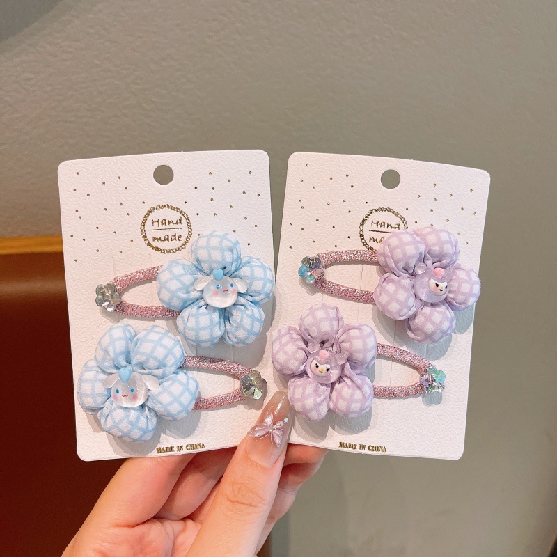 甜美彩色花朵儿童发夹女童公主前额刘海碎发夹宝宝发卡子头饰可爱|undefined