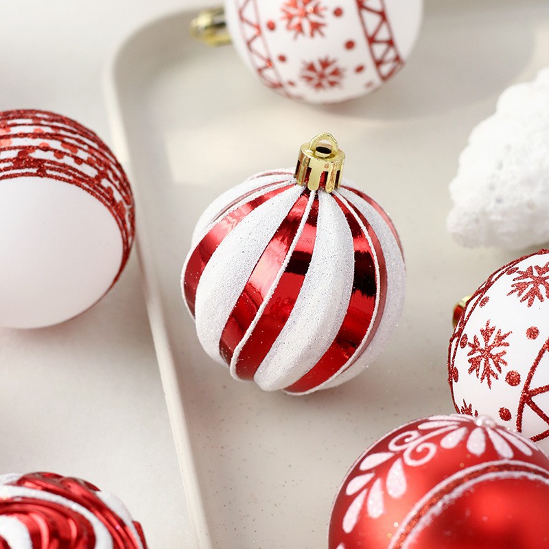 Transfronterizo i nuevo decoración de Navidad 6CM16 juegos de bolas de Navidad pintadas colgantes de árbol de Navidad