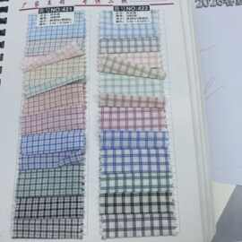 春夏色织新品韩风肌理格子条纹男女童装衬衫连衣裙吊带鞋材裤料