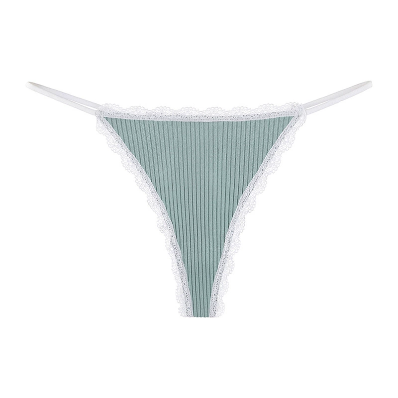 Women’s cotton thong, breathable thin‑strap underwear with lace, sexy comfortable, sizes S–XL