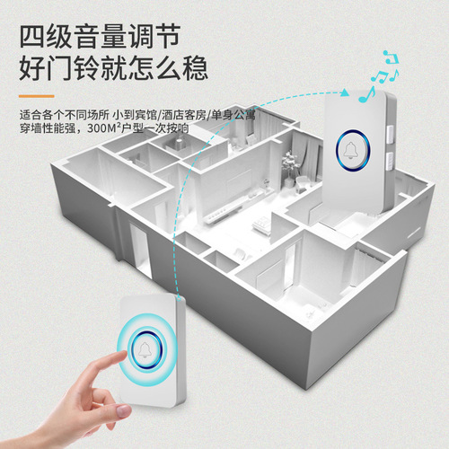 Oubiaoying plug-in one-to-one-to-two electronic remote control wireless doorbell home smart doorbell elderly call alarm