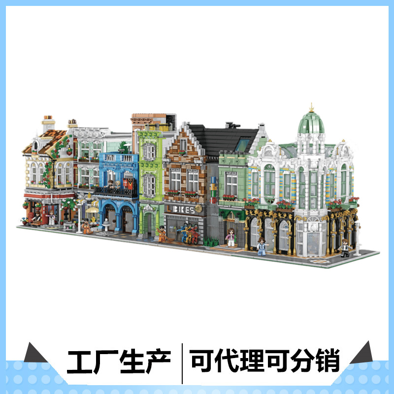 哲高mini积木创意玩具拼装DIY玩具00956-00959街景批发代发