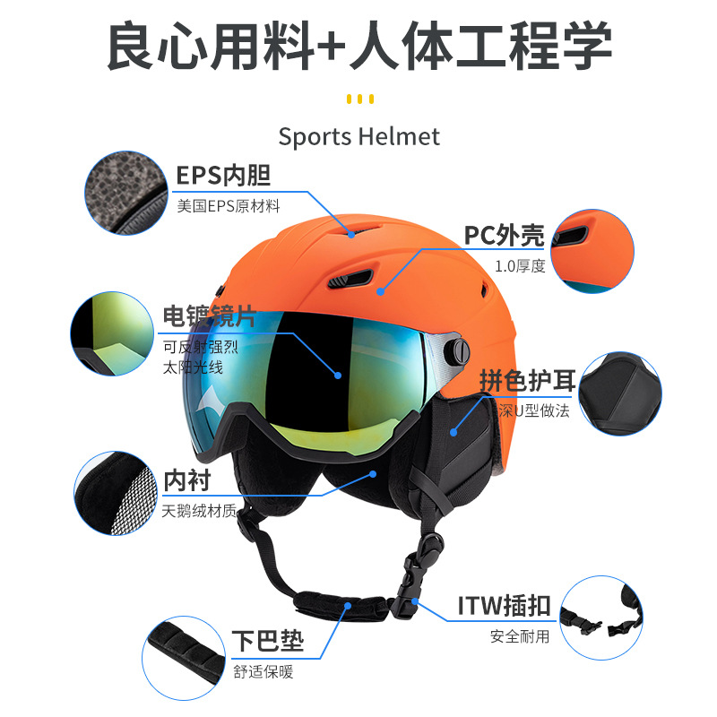 新しいスキーヘルメットアウトドアスポーツユニセックススキー用品通気性暖かい落下防止ヘルメット卸売
