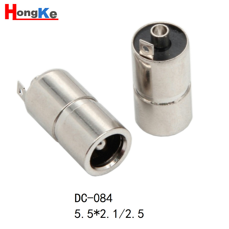 厂家直销圆形金属插座5.5*2.1/2.5 5521 5525直流插座 DC084母座