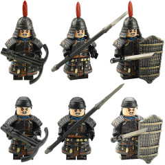 外贸专供袋装古代唐朝陇佑军士兵积木人仔重甲拼装玩具KP813-818