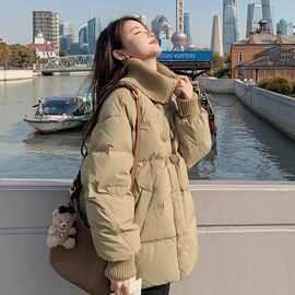 小清新短款加厚羽绒服女2024新款小个子高级感90白鸭绒保暖外套