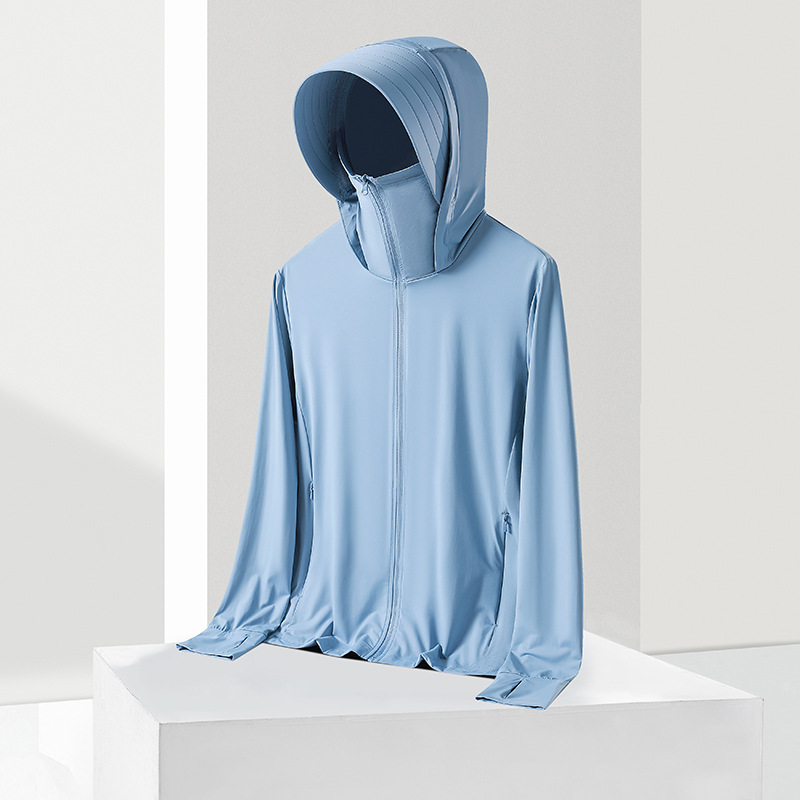 Hombre y mujer desmontables chaqueta protector solar hielo anti-UV al aire libre chaqueta de piel logotipo impresa