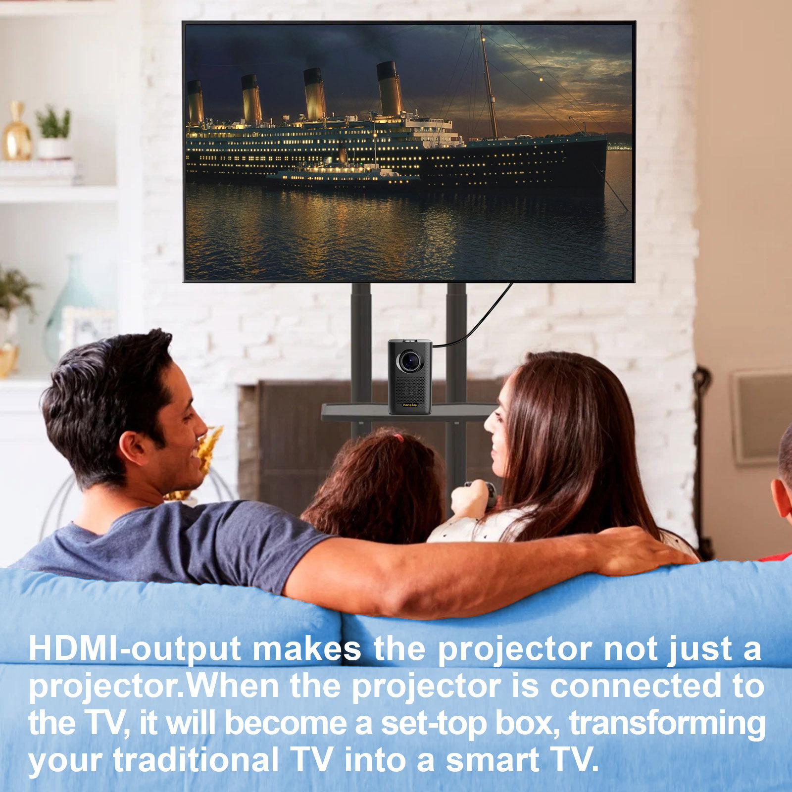 12 HDMI输出使投影机不仅仅是一台投影机。投影机与电视机