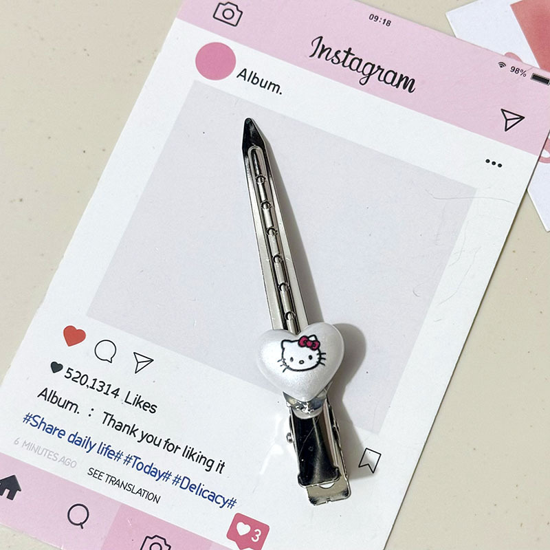 新しい甘いシルバーのリボンラブスターシェイプクリップ口クリップヘアピン前髪クリップサイドクリップヘアアクセサリー女性用|undefined