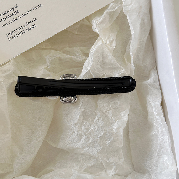 French Pearl Black Haarspange Damen All-Match Side Pony Haarnadel Stirn 2023 neuer Kopfschmuckclip_voghion.com