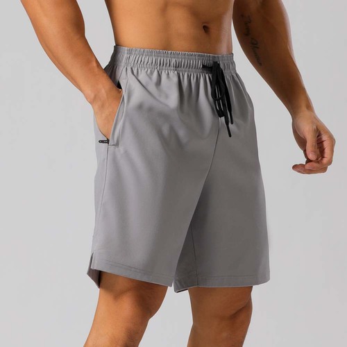 New woven four-way elastic sports shorts for men's running fitness five-point pants breathable quick-drying loose large size training pants