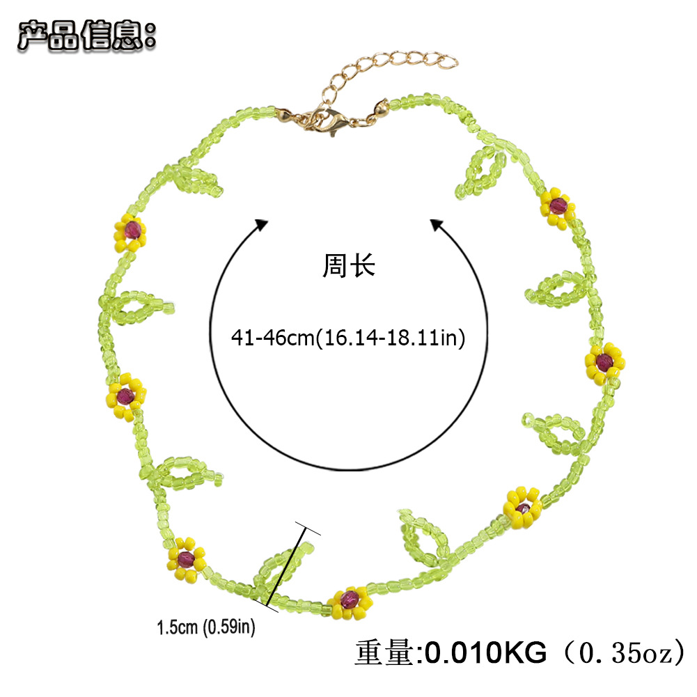 Fashion Miyuki Beads Leaf Flower Clavicle Chain Wholesale Nihaojewelry display picture 1