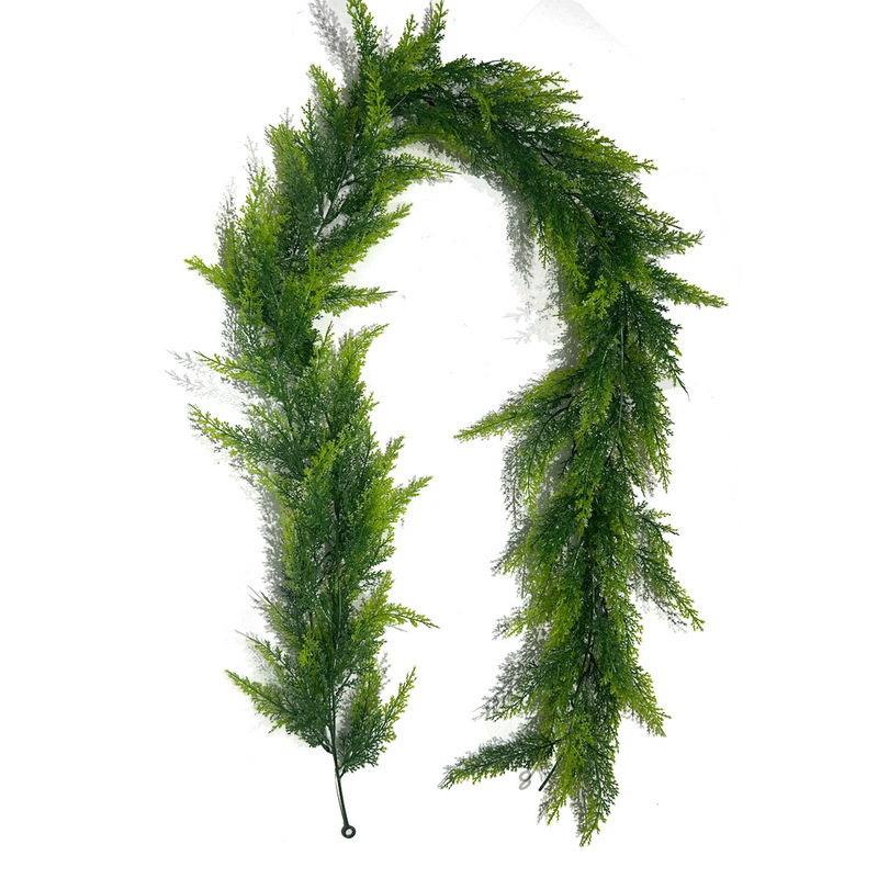 クロスボーダーシミュレーション二色松と籐プラスチック壁掛けクリスマスホリデーホームデコレーション人工緑の植物の装飾品蔓|undefined