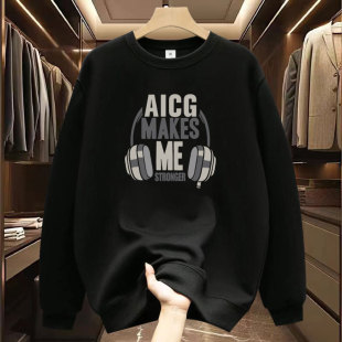 American Round Neck Long-Sleeved Tops Trendy Spring and Autum Sweatshirts for Men 2024 New Trendy Casual Versatile Printed Jackets