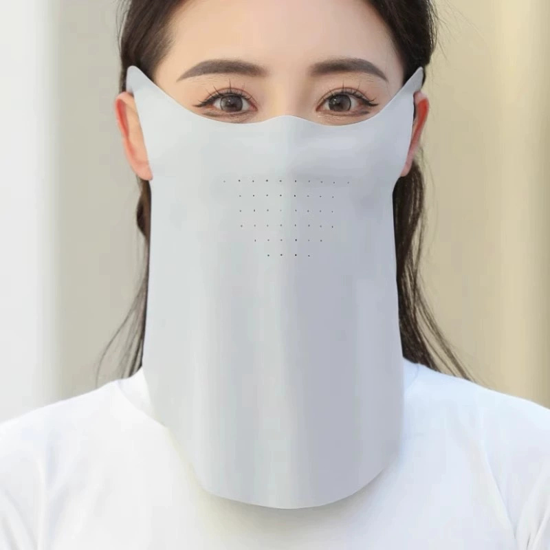 Солнцезащитные маски из ледяной кожи Летние женские анти-ультрафиолетовые лучи дышащие тонкие шея для езды на льду шелковая маска