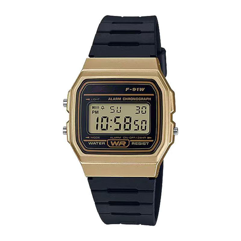 comercio exterior transfronterizo impermeable pequeño reloj electrónico cuadrado reloj electrónico de estudiantes de luz nocturna F91W correa de acero A159W moda