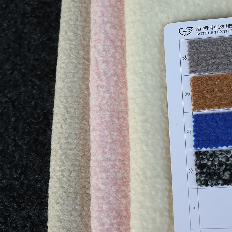 现货秋冬经典圈圈呢面料千岛呢羊毛针织毛呢布料小香风大衣外套用