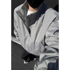 bomber飞行夹克外套男款秋季潮牌cleanfit廓形短款高街棒球服上衣