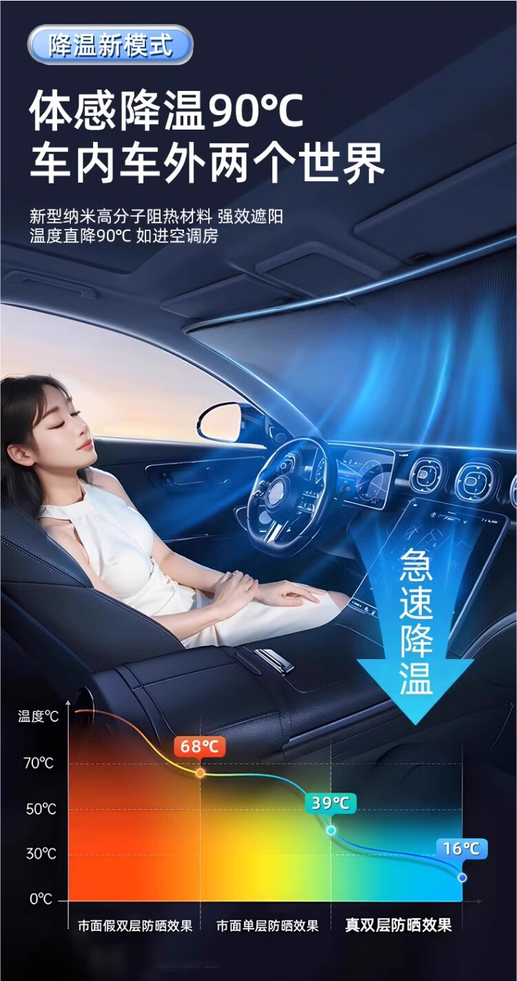 Suitable for Wuling Bingo Plus Car Sun Protection and Heat Insulation Sunshade Umbrella Curtain Front Windshield Cover Supplies Light Blocking