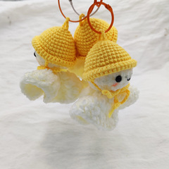 Plush yellow hat doll pendant, influencer bag keychain, sunny doll decoration, handmade doll finished product