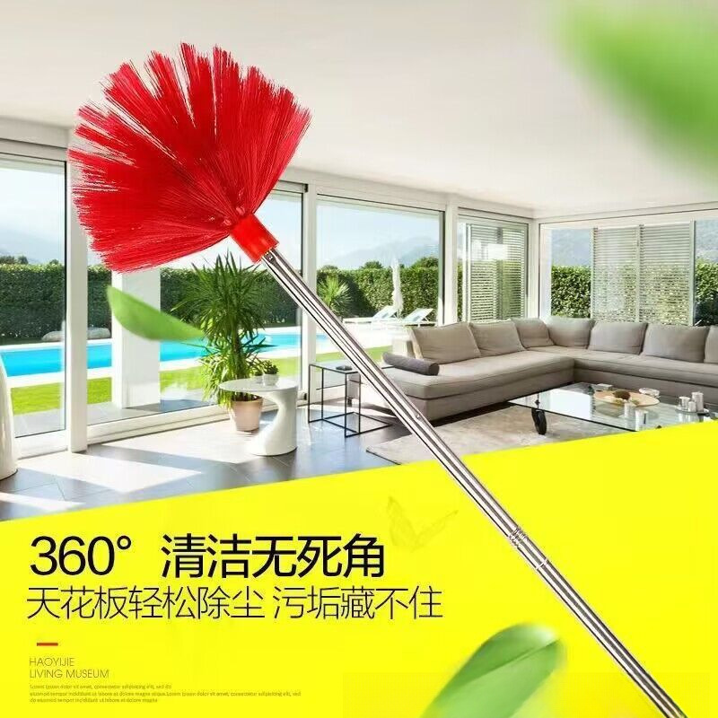 La limpieza de techo de la araña doméstica, la limpieza de techo de la araña doméstica, la eliminación de polvo de alto nivel