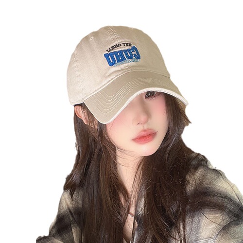 Women's Alphabet Embroidered Cap, Korean Style, Versatile, Face-Smoothing Duckbill Cap, Outdoor Travel Couple Hat, Trendy