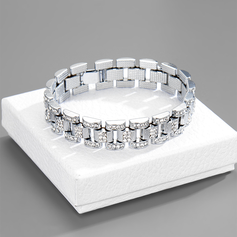 Bracciale cubano uomo in lega stile hip hop gioielli alla moda_voghion.com