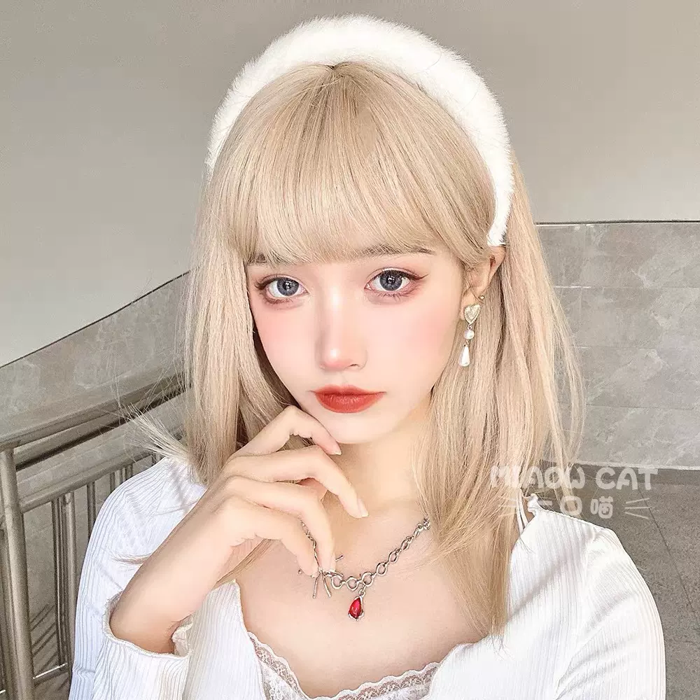 厂家批发  假发女锁骨发圆脸修脸中短发齐肩中长款全头套假发套