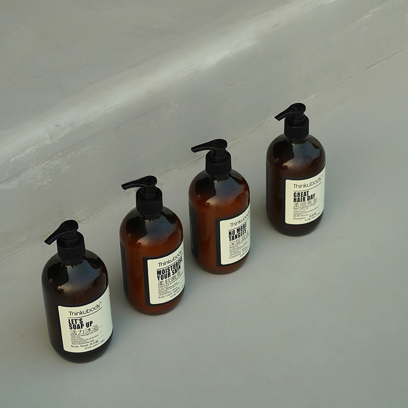 500ml 英国THINKUBODY天竺葵酒店版民宿洗发水沐浴露润肤乳护发素|undefined