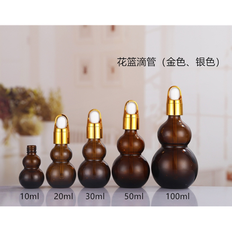 卸売 20 ミリリットルサンプル茶色のシングルおよびダブルひょうたんエッセンシャル オイル ボトル スプレー ローション詰め替えボトル空ボトル複数仕様在庫あり|undefined