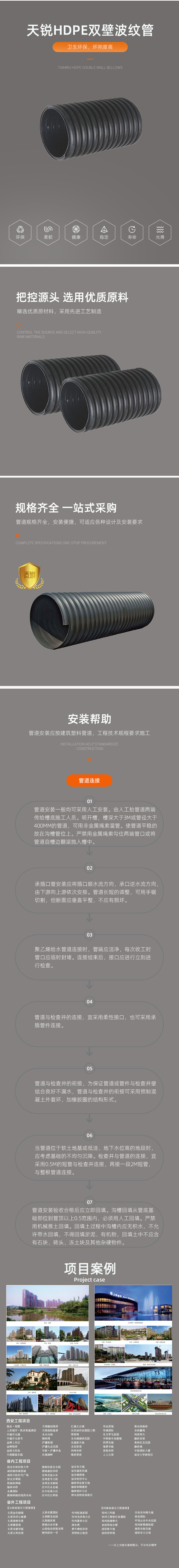 HDPE双壁波纹管详情页（带案例）