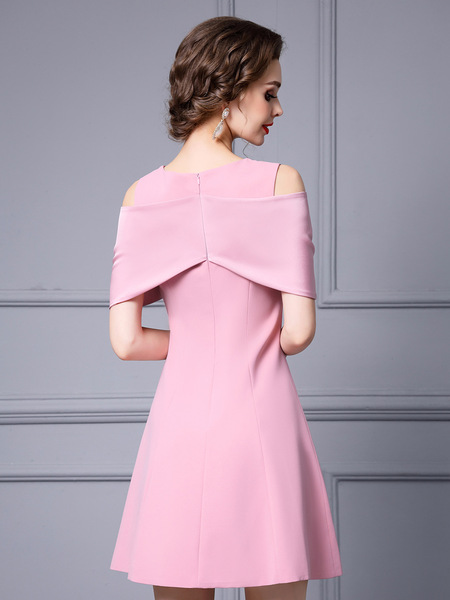 Celebrity temperament diamond embellished A-line dress short summer style