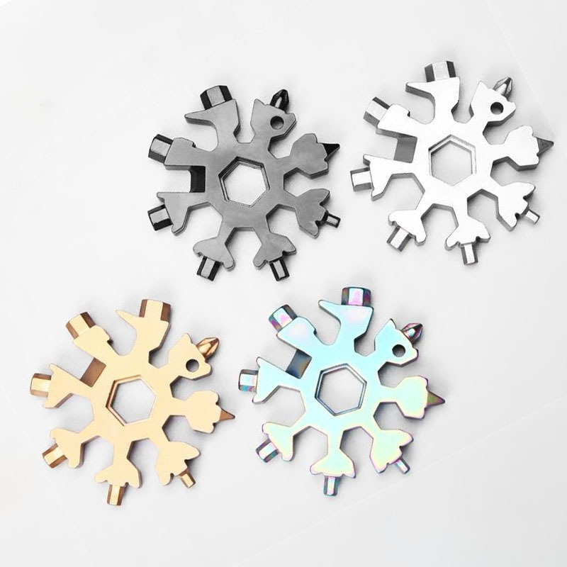 Мультитул-брелок Снежинка разноцветный