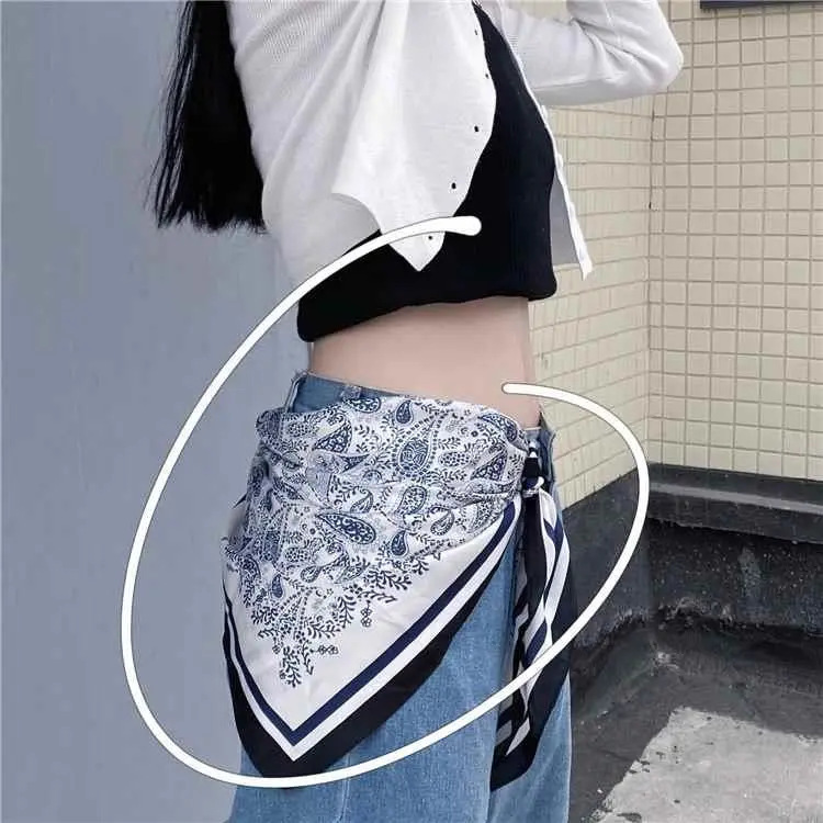 新款丝巾女时尚百搭感70方巾韩版护颈领巾春秋复古围巾绑包|undefined