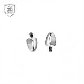 G23钛外牙子弹头配件唇钉耳骨钉0.9内牙穿刺饰品简约 钛合金配饰