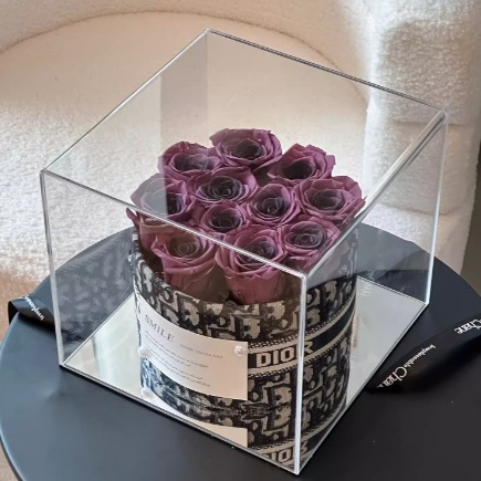 Rosa Preservada, Estilo Fragancia Pequeña, Ramo en Forma de Abrazo, Regalo Creativo para el Día de San Valentín, Adorno de Flores Preservadas de Alta Gama