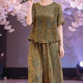一件代发直播爆款2026夏季新款时尚复古气质减龄宽松显瘦两件套女