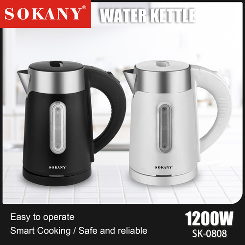 Foreign trade SOKANY0808 household electric kettle quickly boils water stainless steel heating kettle black and white mixed