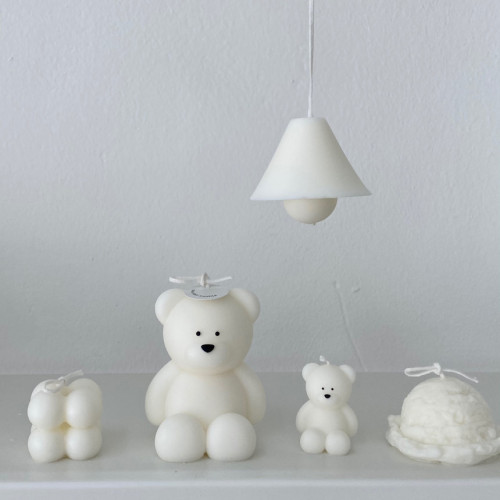 Cross-border fat bear bear candle silicone diy Korean aromatherapy gypsum glue cake decoration sitting bear mold