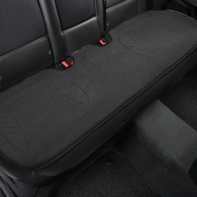 Seat cushion, seat cover — Perforated Breathable Saddle Cushion - latex-suede-black-gray-rear-bench-seat